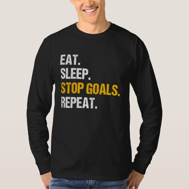 Camiseta Eat Sleep Stop Goals Repeat Field Hockey Hockey Pl (Anverso)
