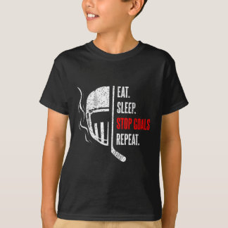 Camiseta Eat Sleep Stop Goals Repeat Goalie Goal Keeper Ice