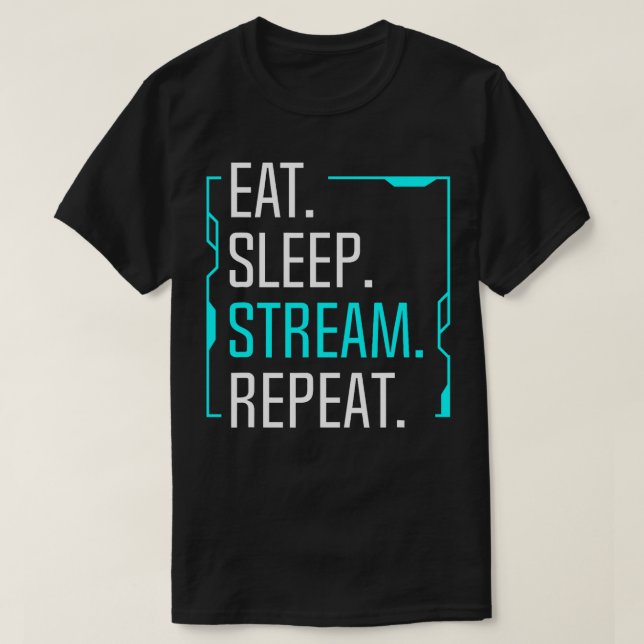 Camiseta Eat Sleep Stream Repetir streaming de película Str (Diseño del anverso)