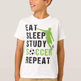 Camiseta Eat Sleep Study Soccer Repetir jugador de fútbol d