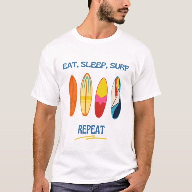 Camiseta Eat, Sleep, Surf, Repeat - Beach Life (Anverso)