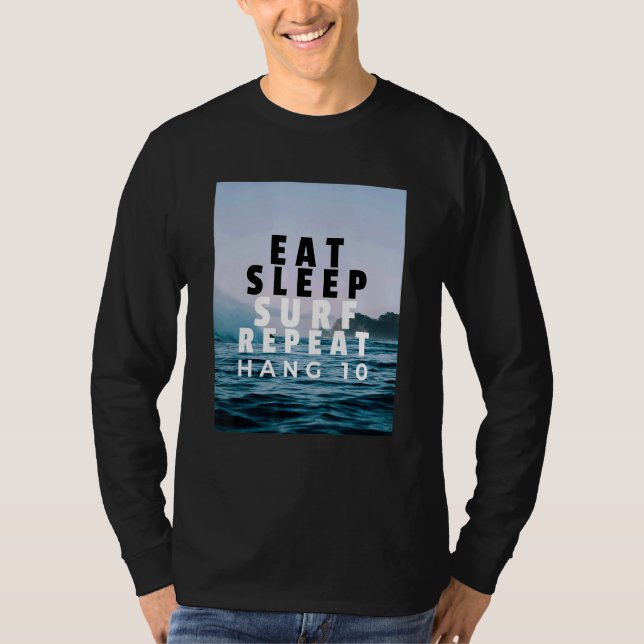 Camiseta Eat Sleep Surf Repeat Hang 10 (Anverso)