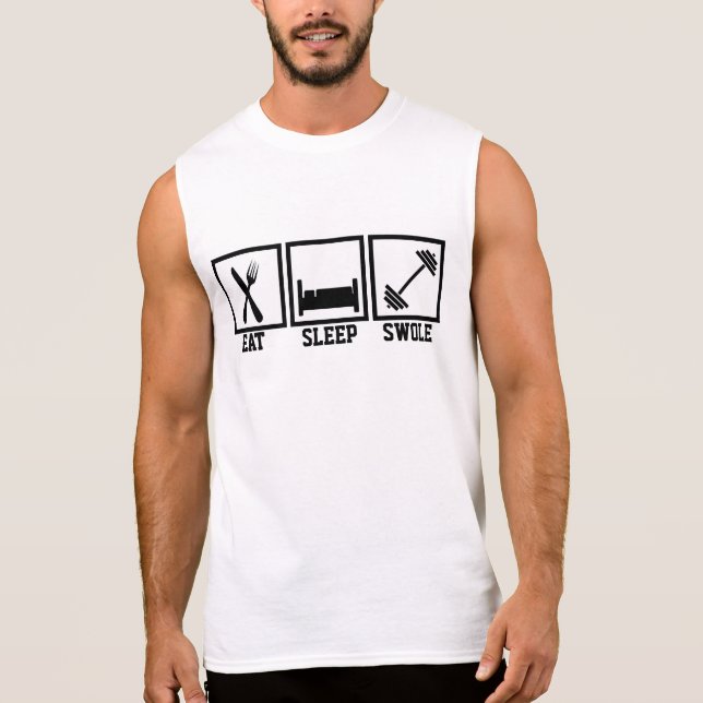 Camiseta Eat Sleep Swap Levante Pesos de Gimnasio (Anverso)