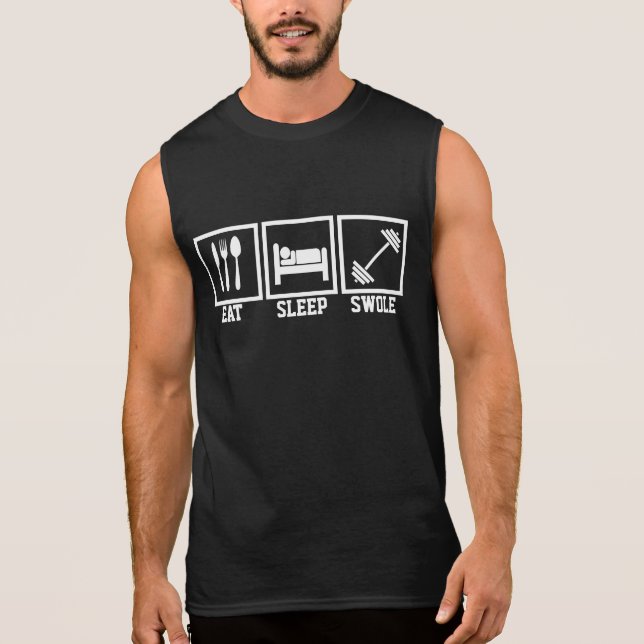 Camiseta Eat Sleep Swap Levante Pesos de Gimnasio (Anverso)