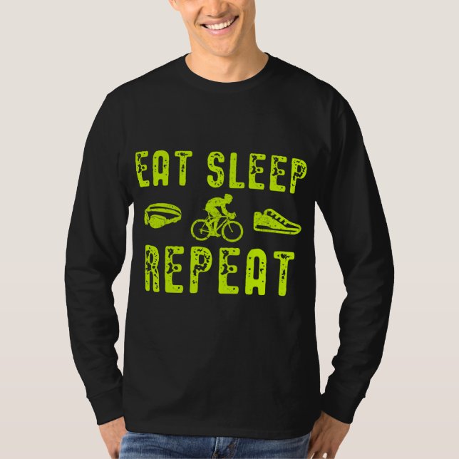 Camiseta Eat Sleep Swike Bike Run Repetir (Anverso)