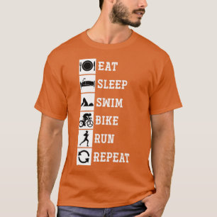 Camiseta Eat Sleep Swike Bike Run Repetir Triatlete
