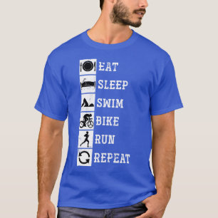 Camiseta Eat Sleep Swike Bike Run Repetir Triatlón