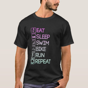 Camiseta Eat Sleep Swike Bike Run Repetir Triatlón