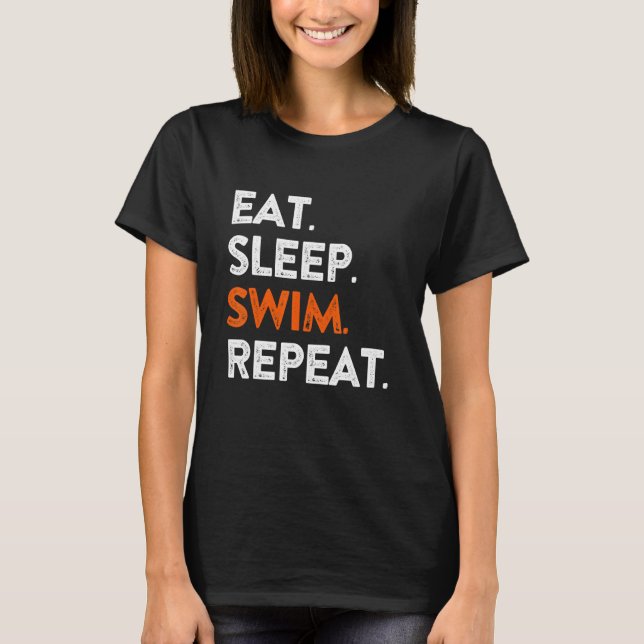 Camiseta Eat Sleep Swim Repea Guay Sport Player (Anverso)