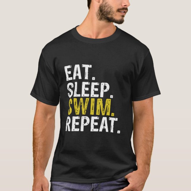 Camiseta Eat Sleep Swim Repeat (Anverso)