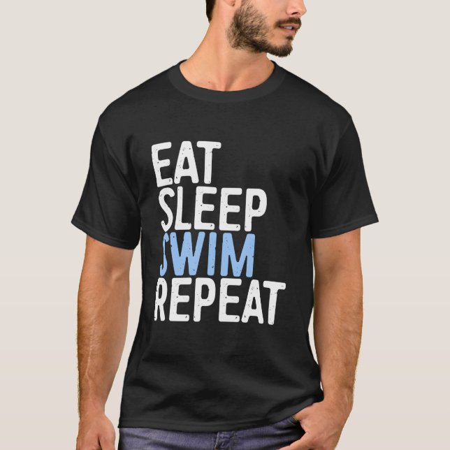 Camiseta Eat Sleep Swim Repeat Swimmer Gif (Anverso)
