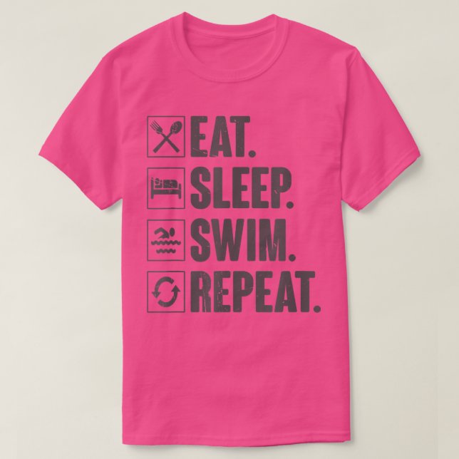 Camiseta Eat Sleep Swim Repeat Tee Funny Swimming Swimmer G (Diseño del anverso)