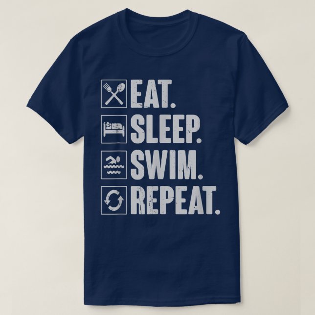 Camiseta Eat Sleep Swim RepeatSwimming Swimmer Gift  (Diseño del anverso)