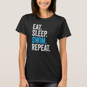 Camiseta Eat Sleep Swim Repetir nadador vintage