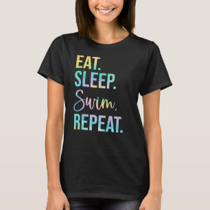 Camiseta Eat Sleep Swim Repetir Swimmer Swim Swim Swim Coac