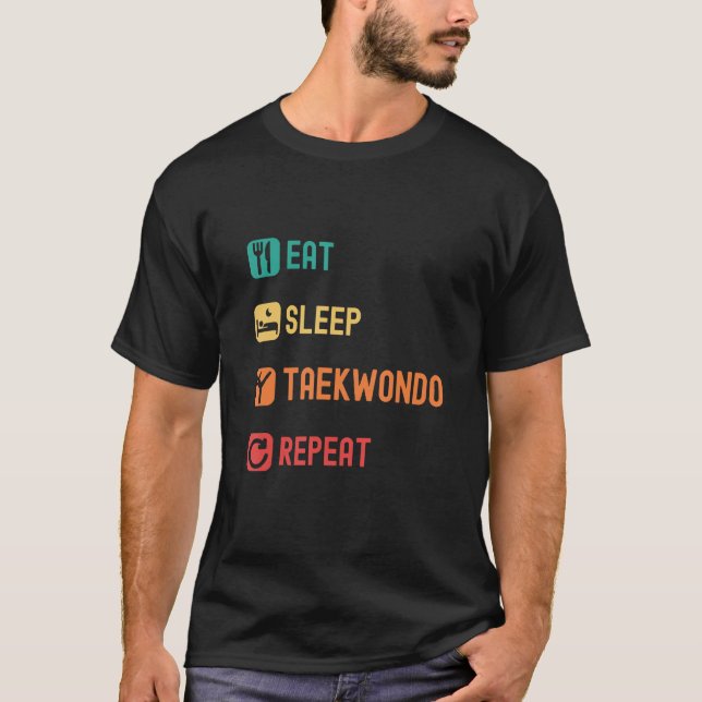 Camiseta Eat sleep taekwondo repeat with tick check boxes (Anverso)
