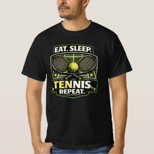 Camiseta Eat Sleep Tennis Repeat – Divertida para