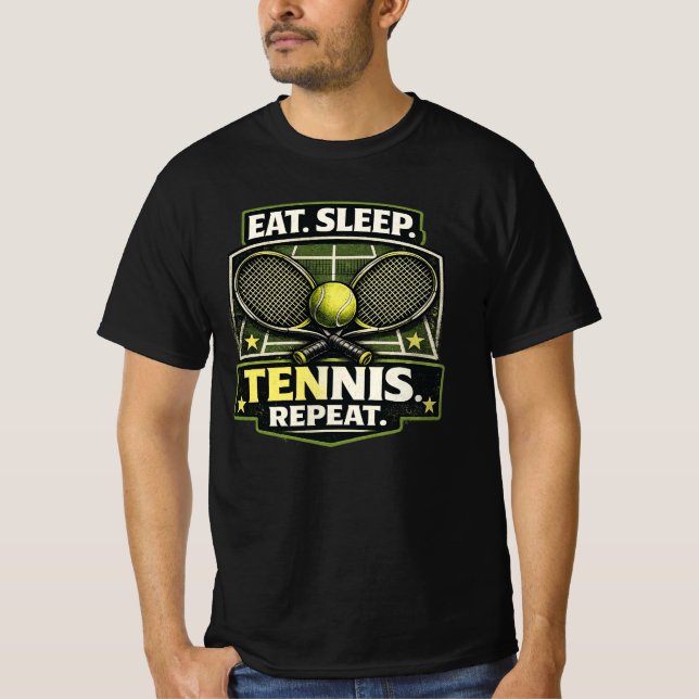 Camiseta Eat Sleep Tennis Repeat T-Shirt – Funny Tennis Lov (Anverso)