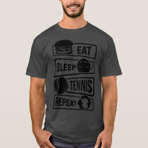 Camiseta Eat Sleep Tennis Repetir Racquets Ball Sports (2)