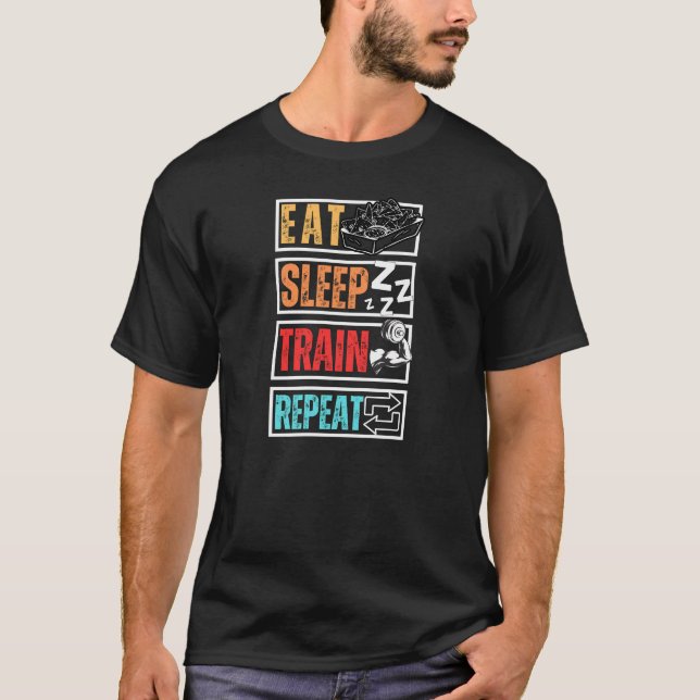 Camiseta Eat Sleep Train Repeat  (Anverso)