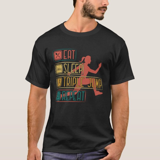 Camiseta Eat Sleep Triple Jump Repeat  Triple Jump (Anverso)