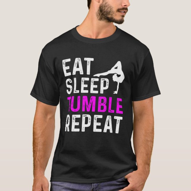 Camiseta Eat Sleep Tumble Repeat Gymnastics Gymnast (Anverso)