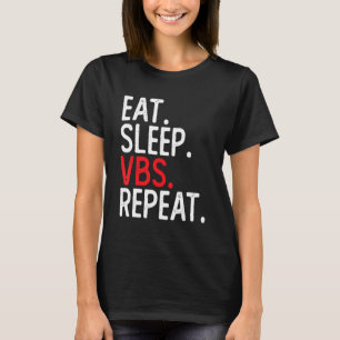 Camiseta Eat Sleep Vbs Repetir La Escuela De Biblia Vacacio