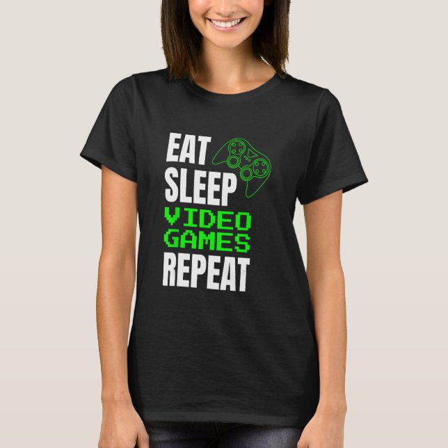 Camiseta Eat Sleep Video Games Repeat Gaming Game Control (Anverso)