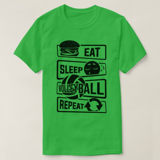 Camiseta Eat Sleep Volleyball Repeat Ball Sports Team (1) (Diseño del anverso)
