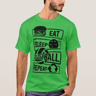 Camiseta Eat Sleep Volleyball Repeat Ball Sports Team (1)