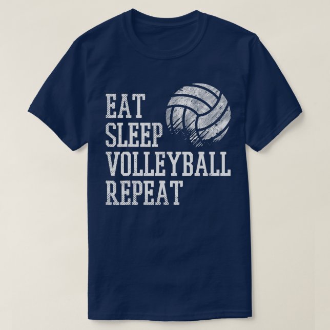 Camiseta Eat Sleep Volleyball Repeat Funny Player Men Women (Diseño del anverso)