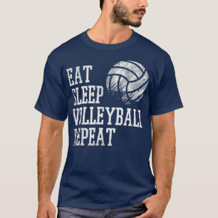 Camiseta Eat Sleep Volleyball Repeat Funny Player Men Women