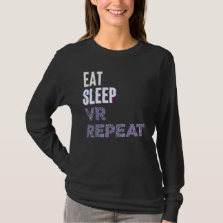Camiseta Eat Sleep Vr Repeat Virtual Reality Video Game Pc 
