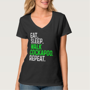 Camiseta Eat Sleep Walk Cockapoo Repetir Gracioso Perro Cam