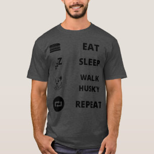 Camiseta Eat Sleep Walk Husky Repetir