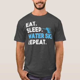Camiseta Eat Sleep Water Ski Repetir Funny Skip