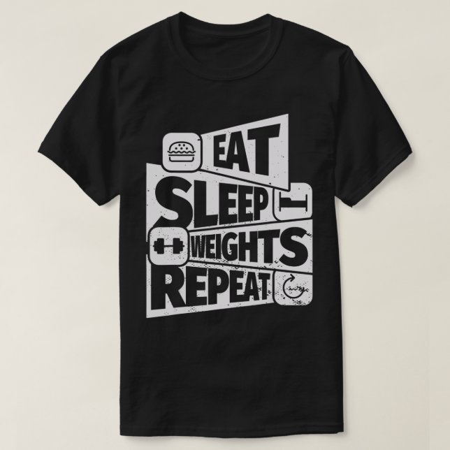 Camiseta EAT SLEEP Weight Lifting REPEAT Funny Weight Lifti (Diseño del anverso)
