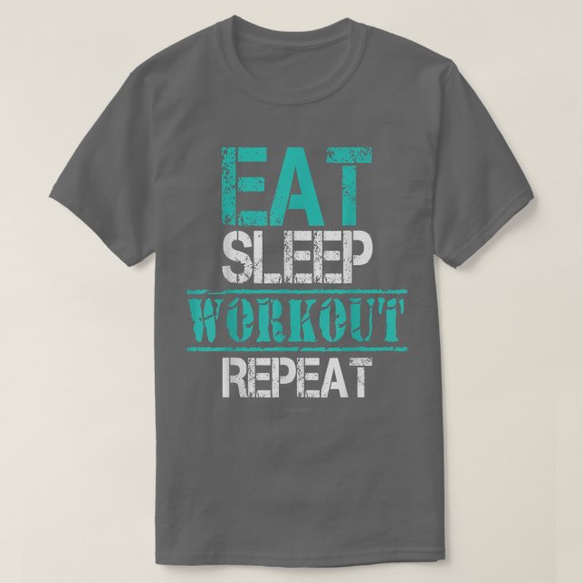 Camiseta Eat Sleep Workout    RepeatFunny Workout  (Diseño del anverso)