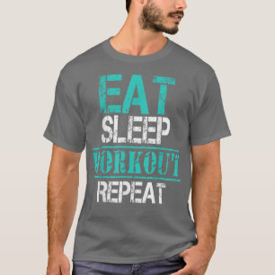 Camiseta Eat Sleep Workout RepeatFunny Workout