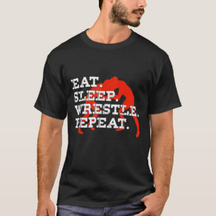 Camiseta Eat Sleep Wrestle Repetir la divertida lucha de lu