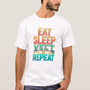 Camiseta Eat Sleep Yeti Repeat Fun T-Shirt