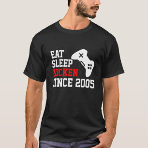 Camiseta Eat Sleep Zocken Desde 2005 Nerd Geek Gamer Game D