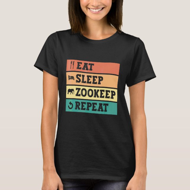 Camiseta Eat Sleep Zookeep Repeat Zookeeper Zookeeping Safa (Anverso)