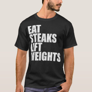 Camiseta Eat Steaks Lift Weights Carnivore Lion Diet Bodybu