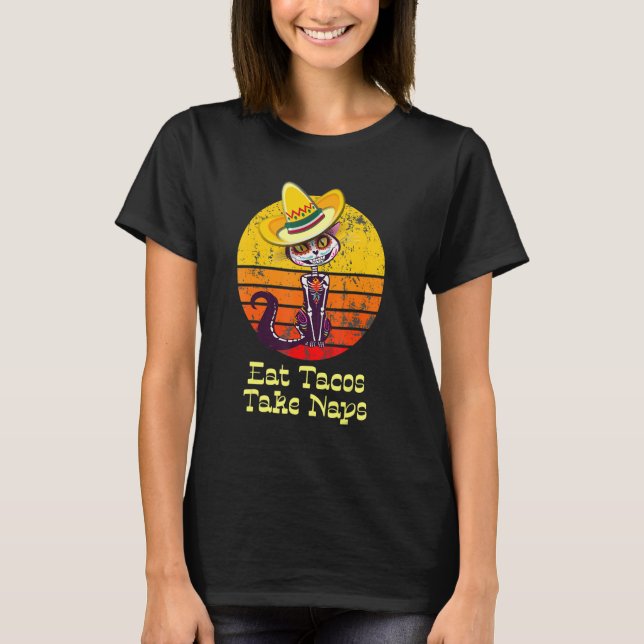 Camiseta Eat Tacos Take Naps   Taco Tuesday Cat (Anverso)