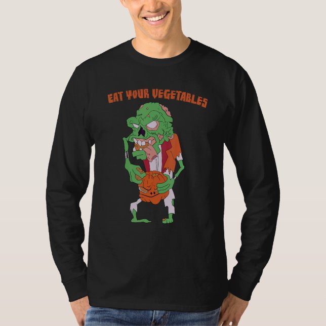 Camiseta Eat Your Vegetables Zombie Weightlifting Gym Stren (Anverso)