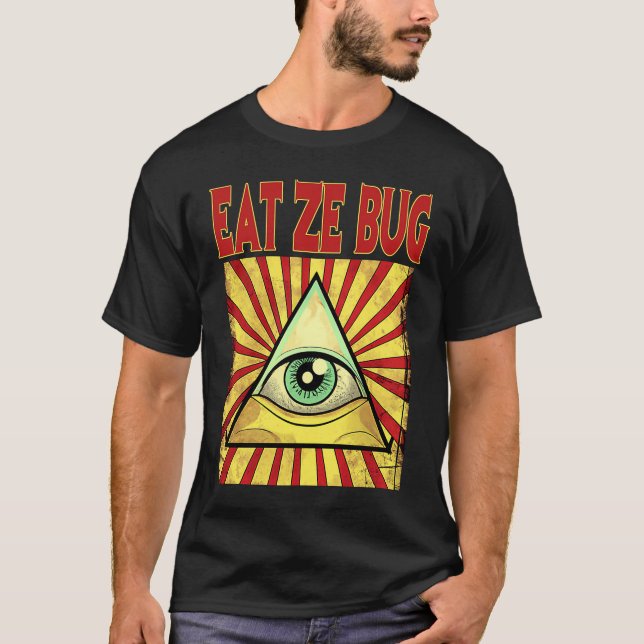 Camiseta EAT ZE BUG ILLUMINATI EYE Conspiración Masonic Men (Anverso)