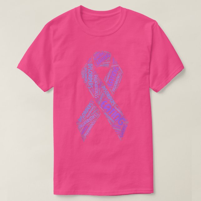 Camiseta Eating Disorder Awareness Periwinkle Ribbon Word C (Diseño del anverso)