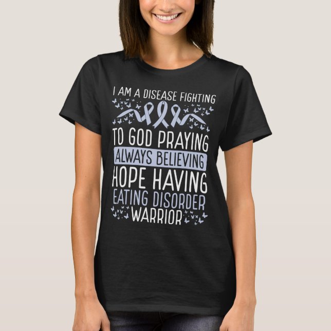 Camiseta Eating Disorder Warrior Disease Awareness Ribbon (Anverso)