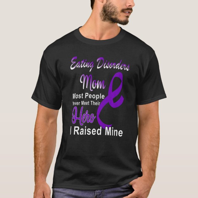 Camiseta Eating Disorders Awareness Mom Support Purple Ribb (Anverso)
